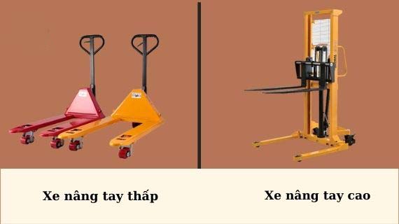 xe nâng tay cao và xe nâng tay thấp