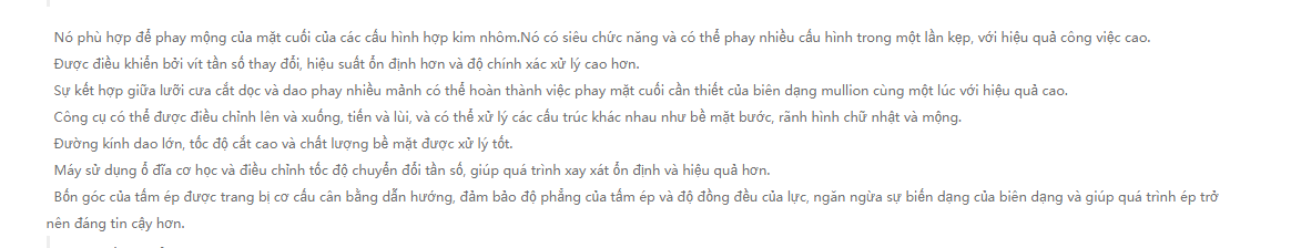 Máy phay mặt định hình nhôm CNC (5 dao có dao điều chỉnh) Wman