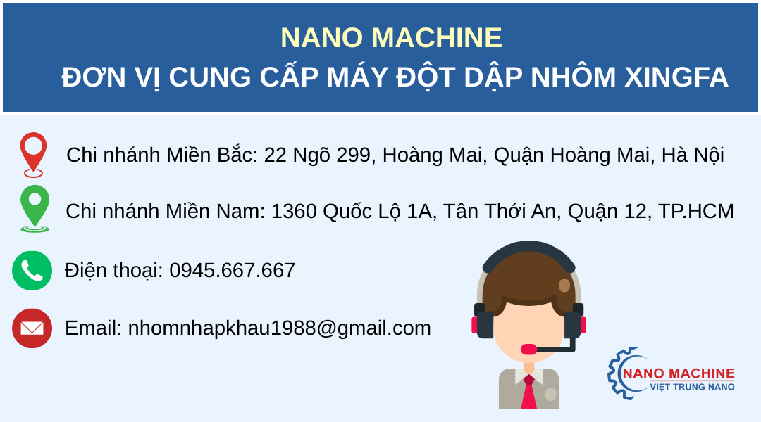 Máy đột dập nhôm Xingfa | Dụng cụ không thể thiếu khi làm cửa nhôm